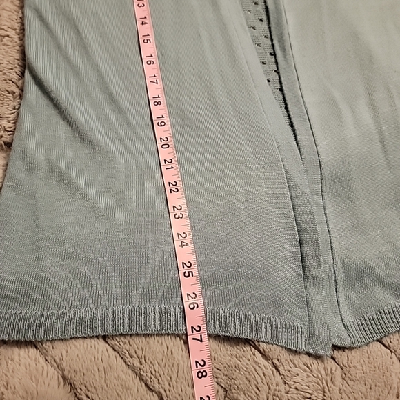Maurices Size XL Open Cardigan Light Green Pointelle Stitch Detail Back Long Slv - Picture 12 of 12